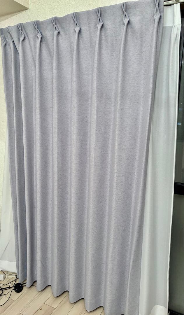 カナデモノ ヒートブロック 遮光 プリーツカーテン グレー