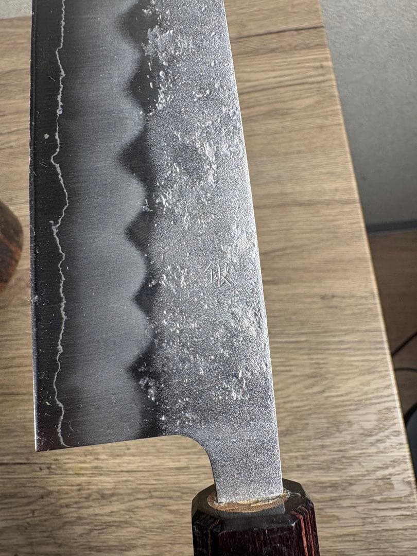 銀三　三徳包丁　マホガニ　165mm