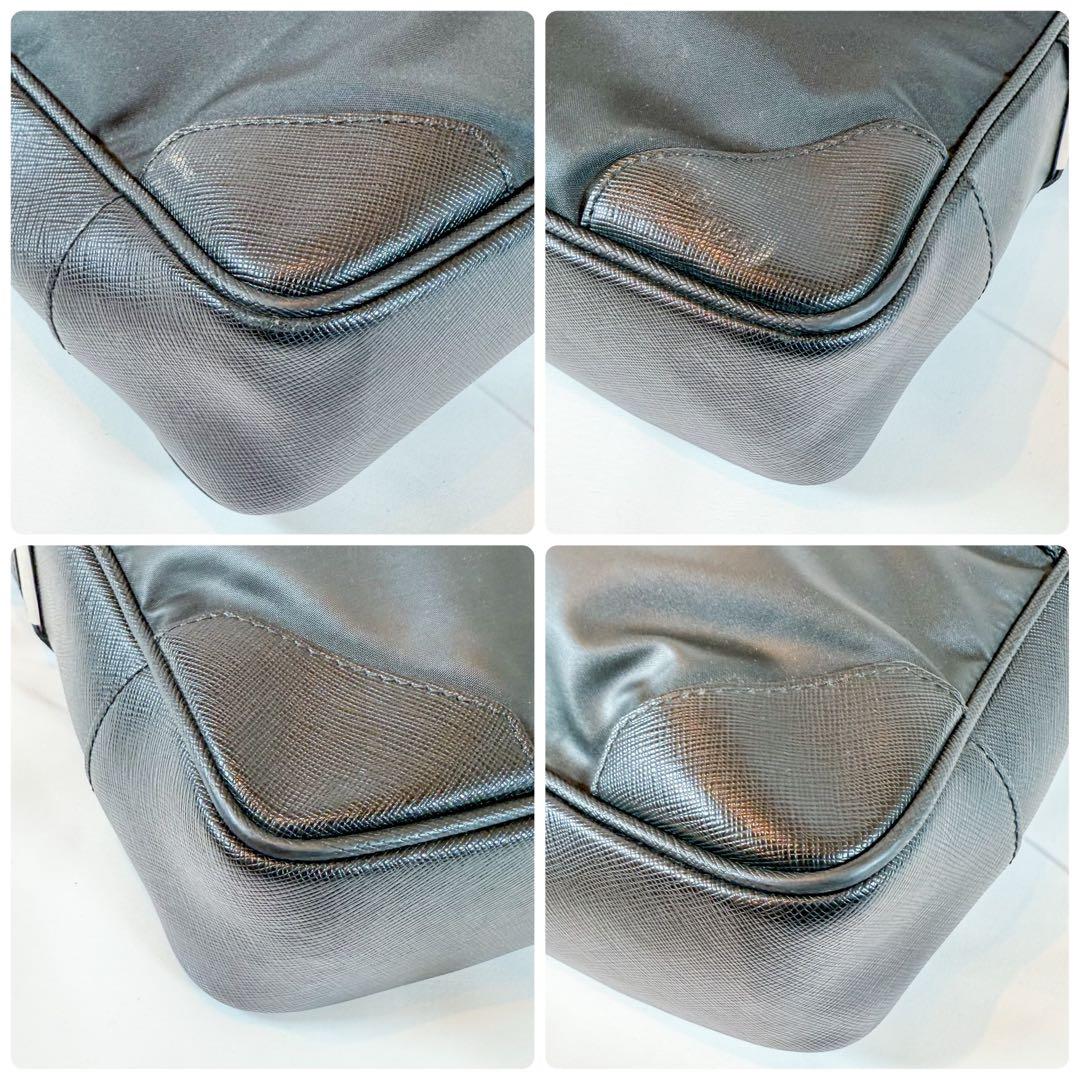 モンブラン ビジネスバッグ ナイロン×レザー 黒 ショルダー付