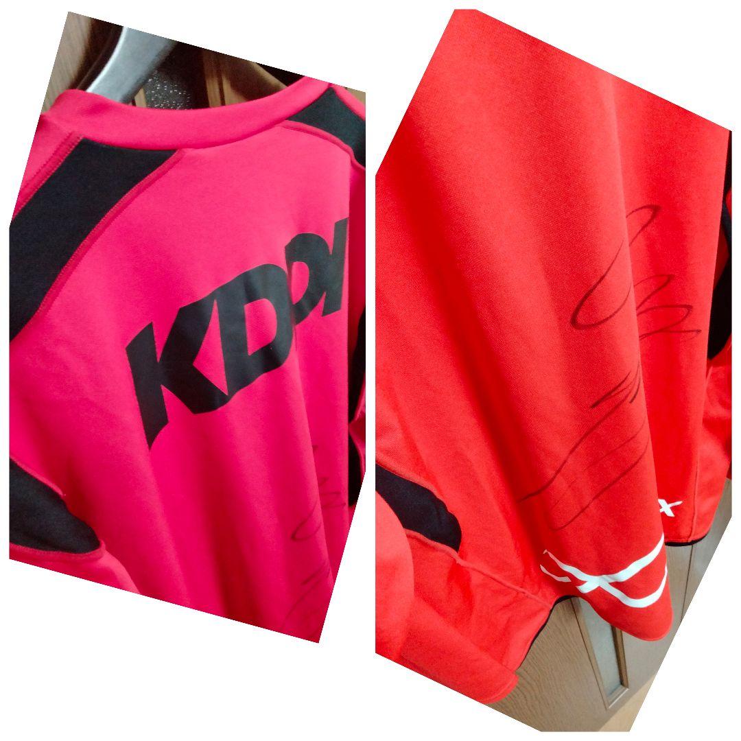 ワコール 京都サンガ 久保裕也サイン入り長袖トレーニングトップ レッド　Lサイズ