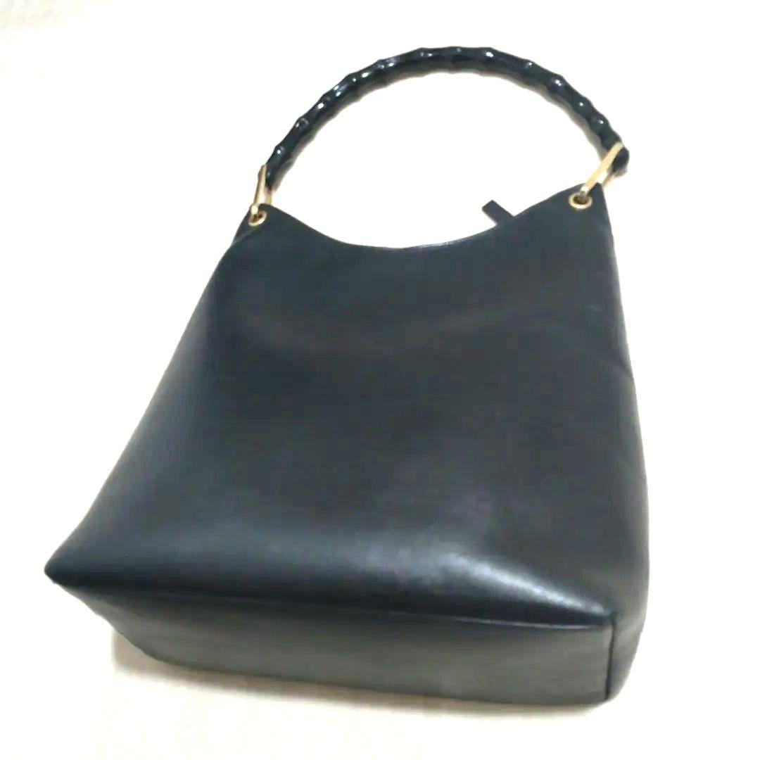 訳あり GUCCI グッチ バンブー ショルダーバッグ ハンドバッグ 黒
