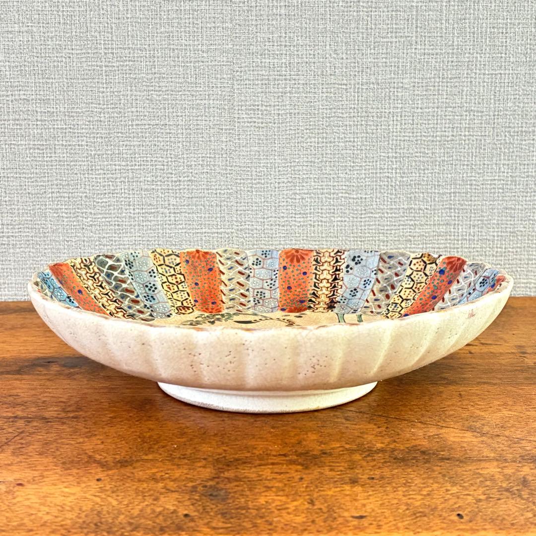 虎柄　オーバル皿　飾り皿　手彩色　アンティーク　寅年