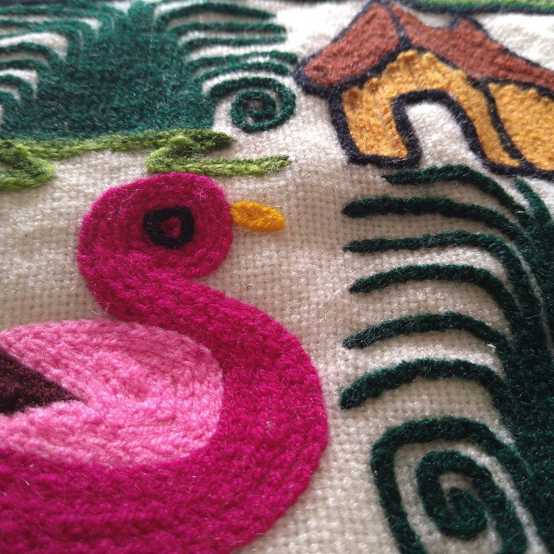 ペルー チチカカ湖 ウロス島 刺繍 クッションカバー 現地購入