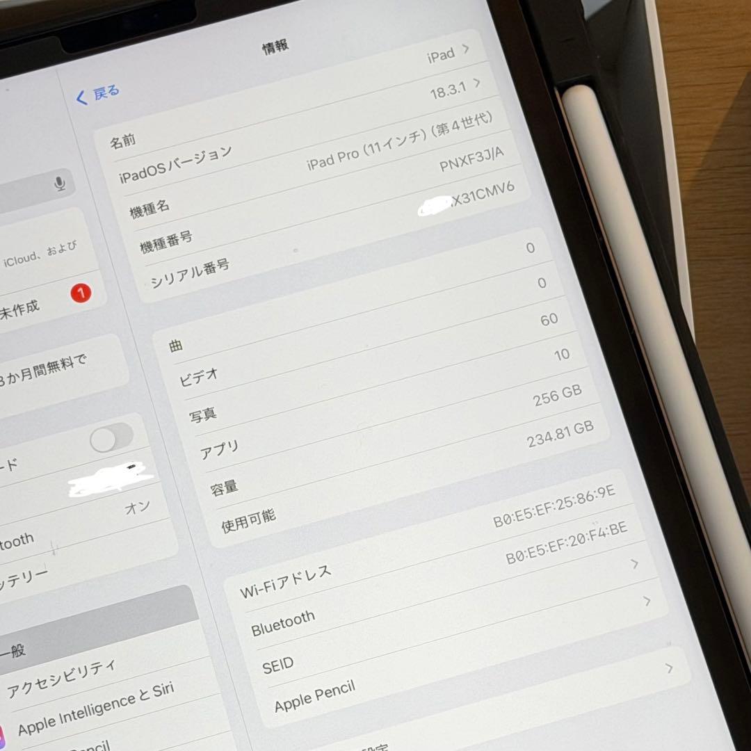 Apple iPad Pro (11インチ 第4世代) 256GB シルバー