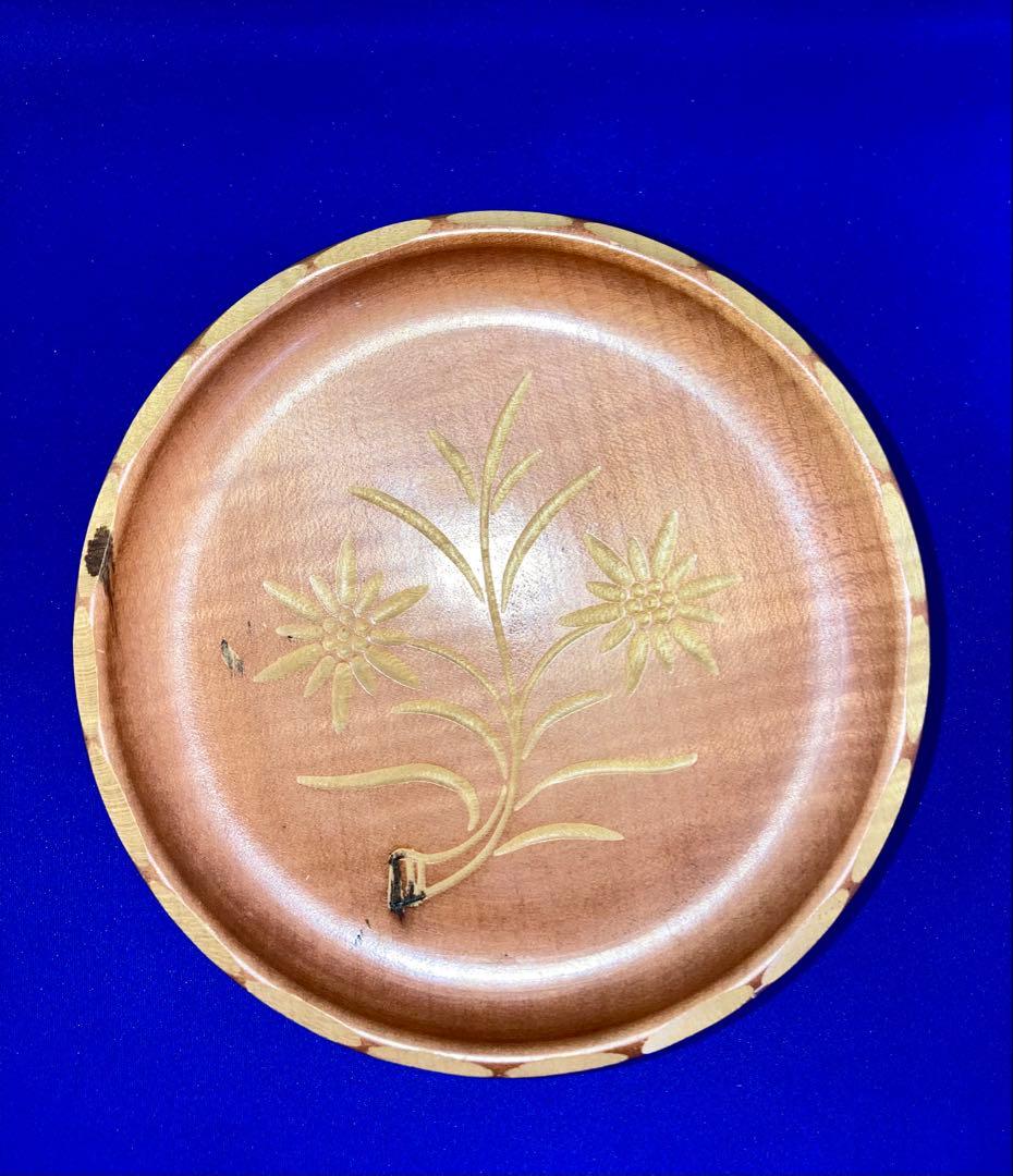 オルゴール　リュージュ・ロマンス　花柄木製皿3枚セット