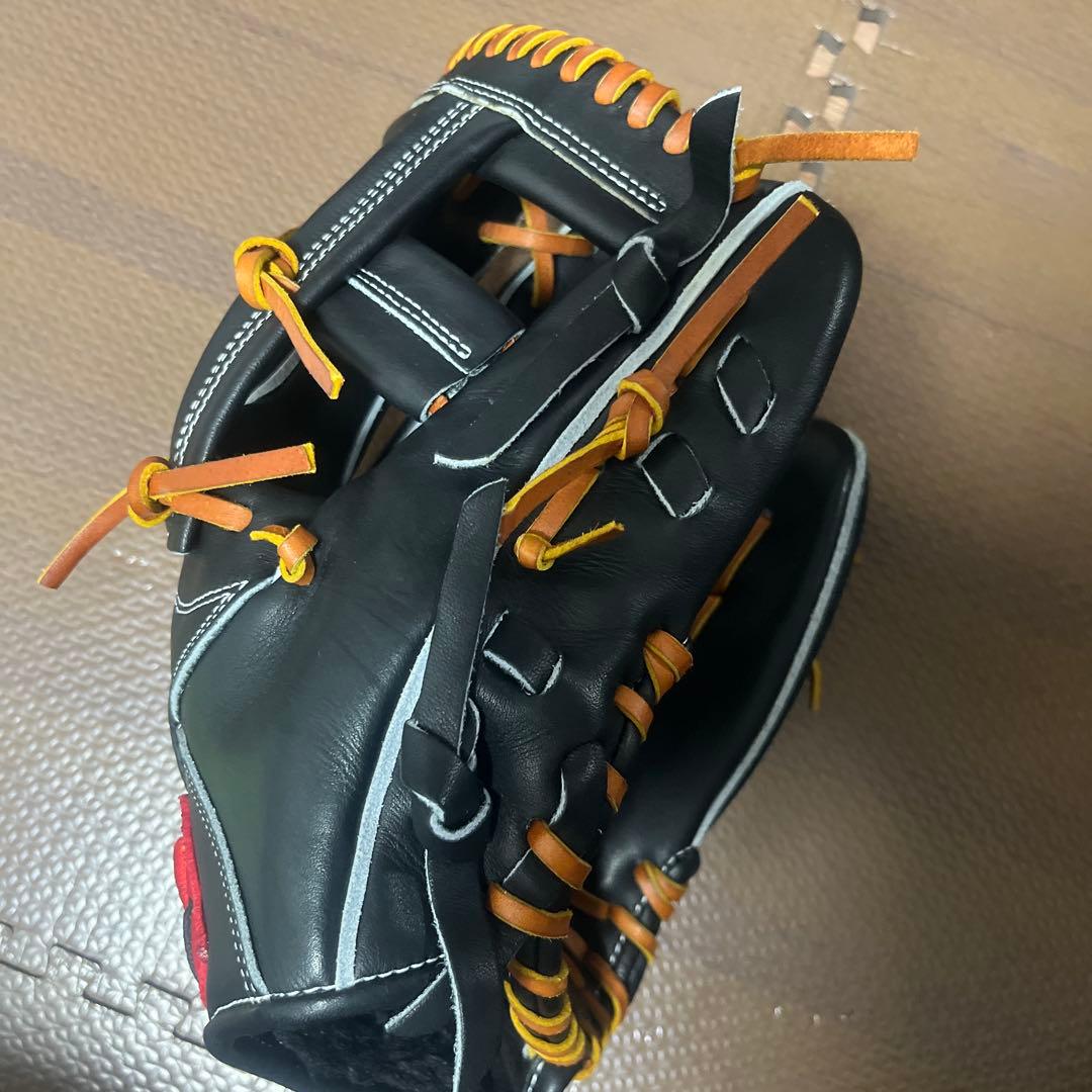 限定Donaiya 軟式グローブ 黒　DJNII 紐交換済み