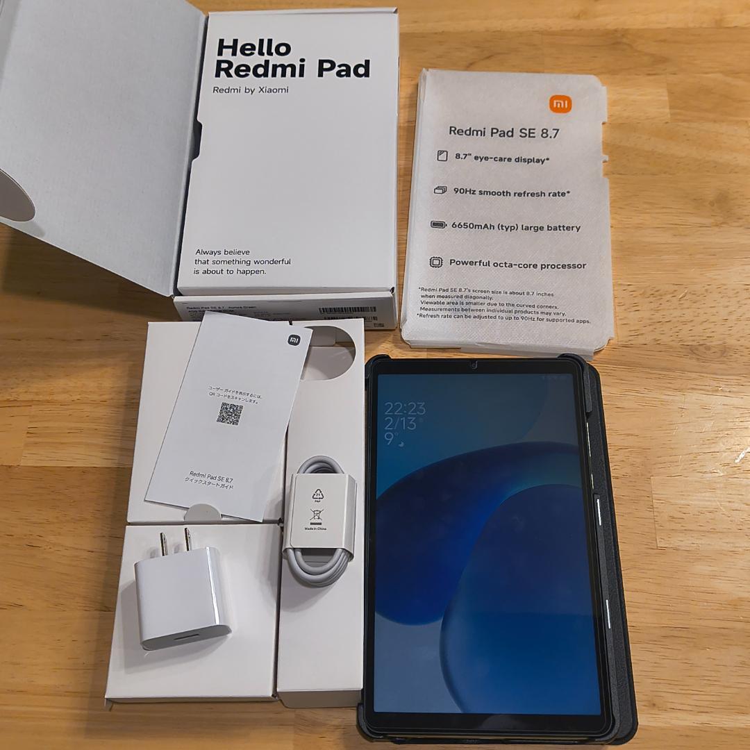 Xiaomi Redmi Pad SE 8.7(箱、説明書、ケーブル類)＋ケース