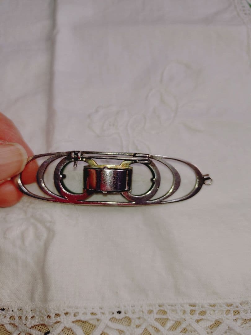 翡翠 ネックレストップ＆ブローチ ２ウェイ シルバー925