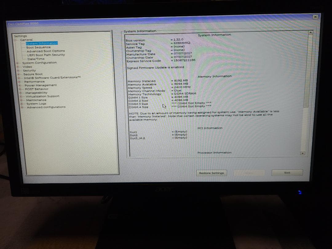 DELL OptiPlex 5050 デスクトップPC