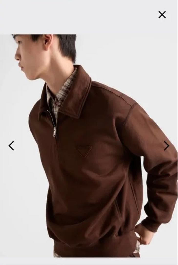 PRADA プラダ　　コットンフリース ポロシャツ　L