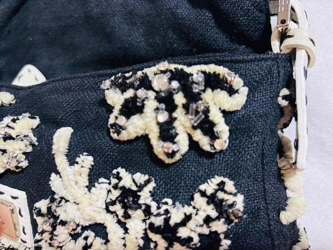 【ヴィンテージ】フェンディ　FENDI 刺繍 バッグ バケット バゲット　花