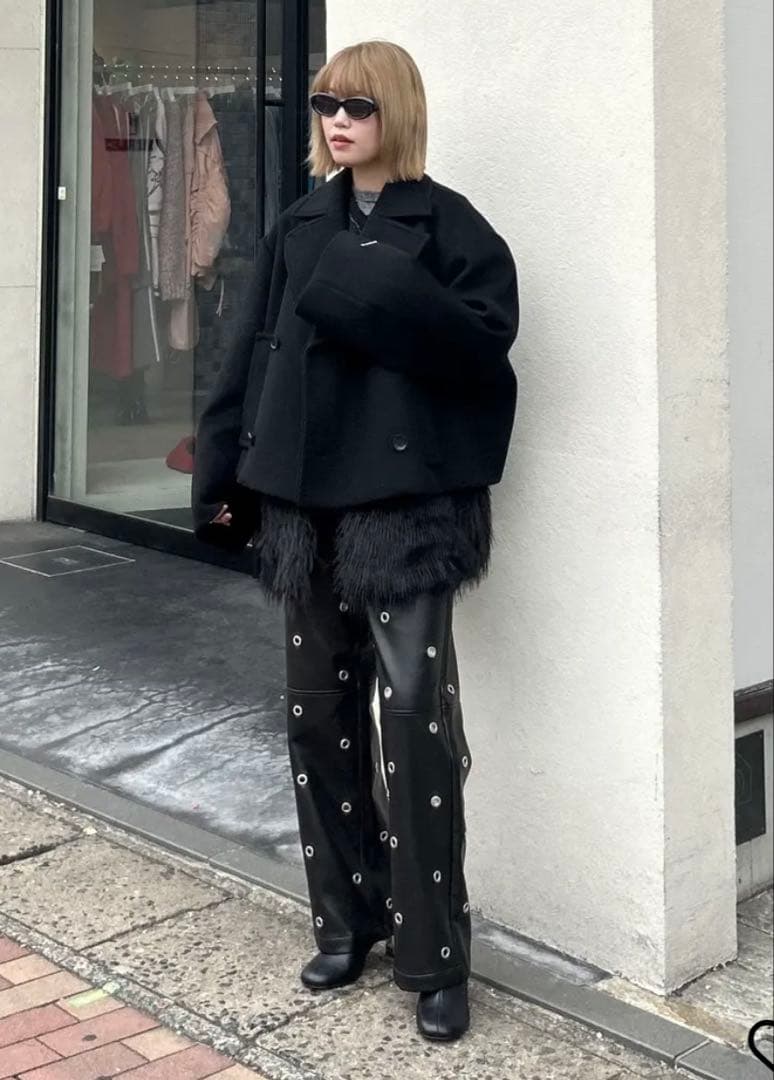 prankproject 新作裾ファーコートfarlayeredpea coat