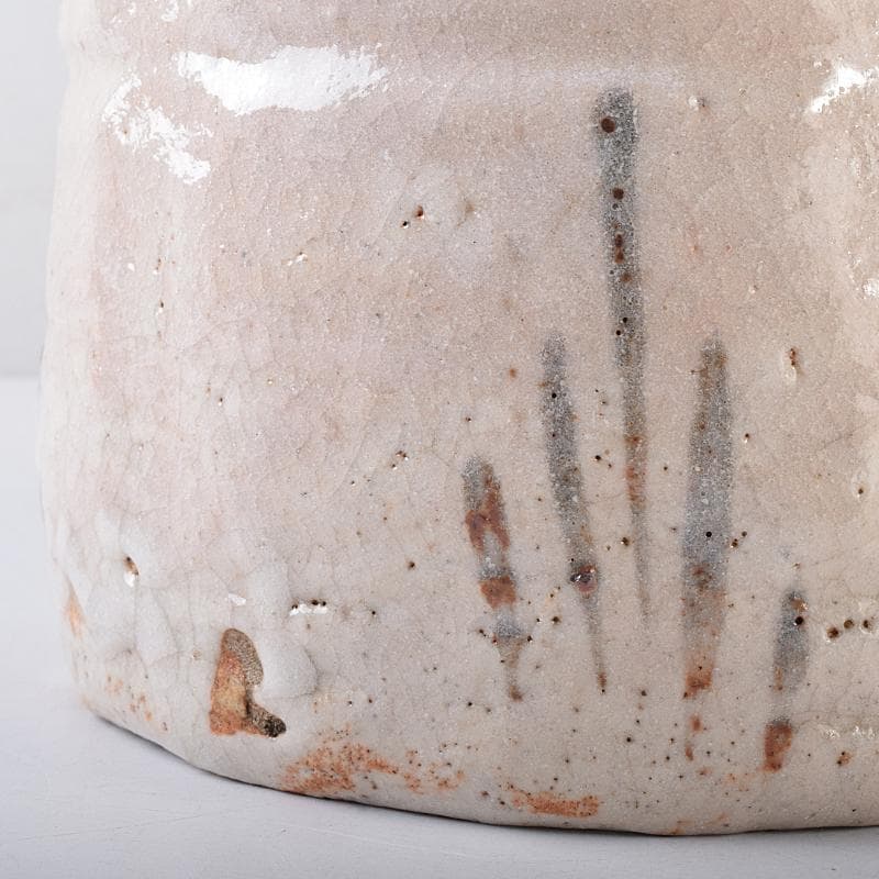 茶道具　山崎道正作　絵志野　水指　裏千家十五代鵬雲斎極め箱　M　R8732B