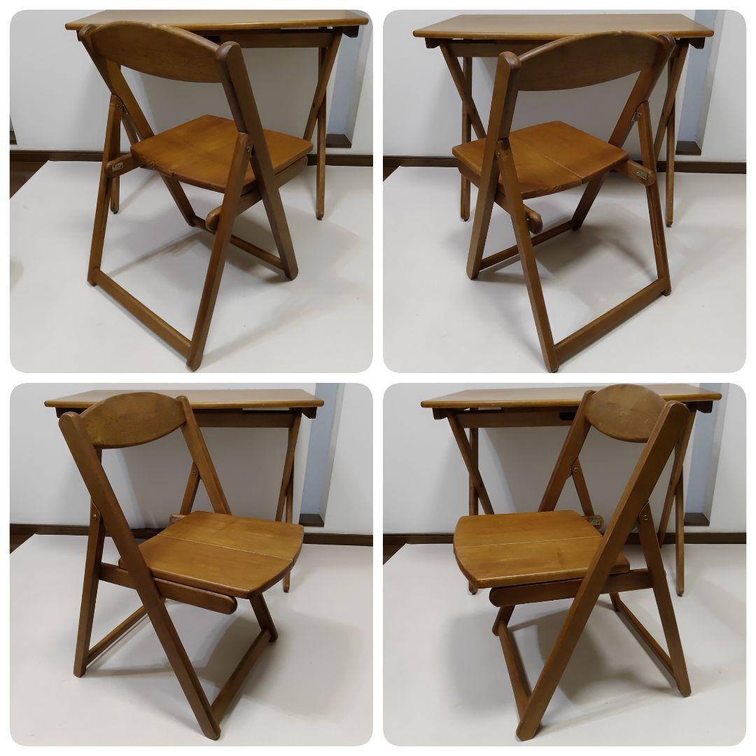 アンティーク　Desk ＆ Chair　折りたたみ　デスク ＆ チェア セット