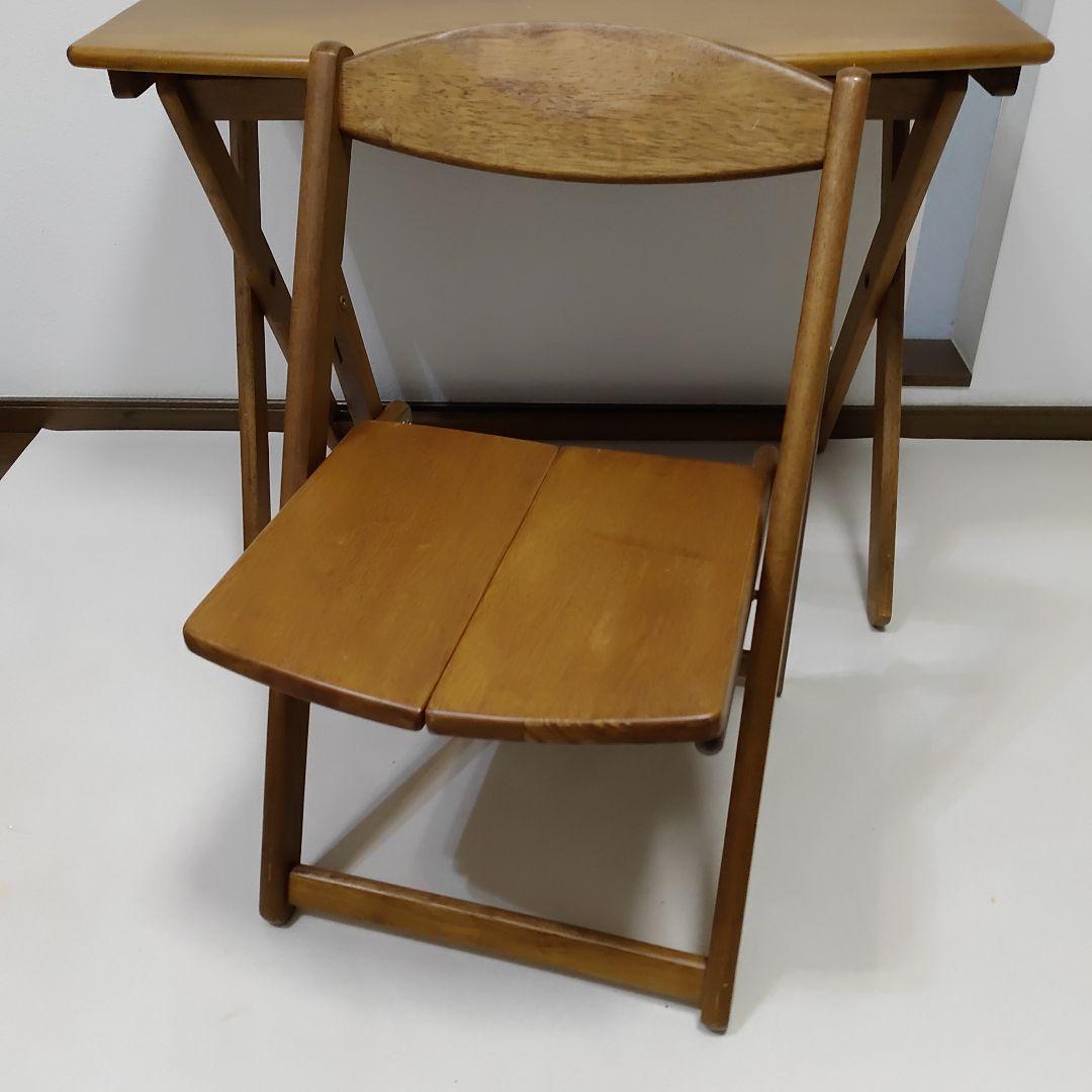 アンティーク　Desk ＆ Chair　折りたたみ　デスク ＆ チェア セット