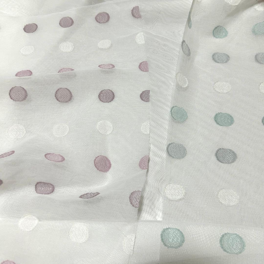 【viewooa】レースカフェカーテン　ドット柄　ご案内用