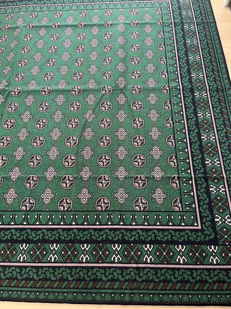 ヴィンテージ風ラグ TOCOLIFE AFGHUN ダークグリーン200×240