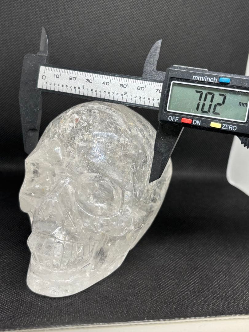 高品質✨水晶スカル　虹入り　骸骨　置物