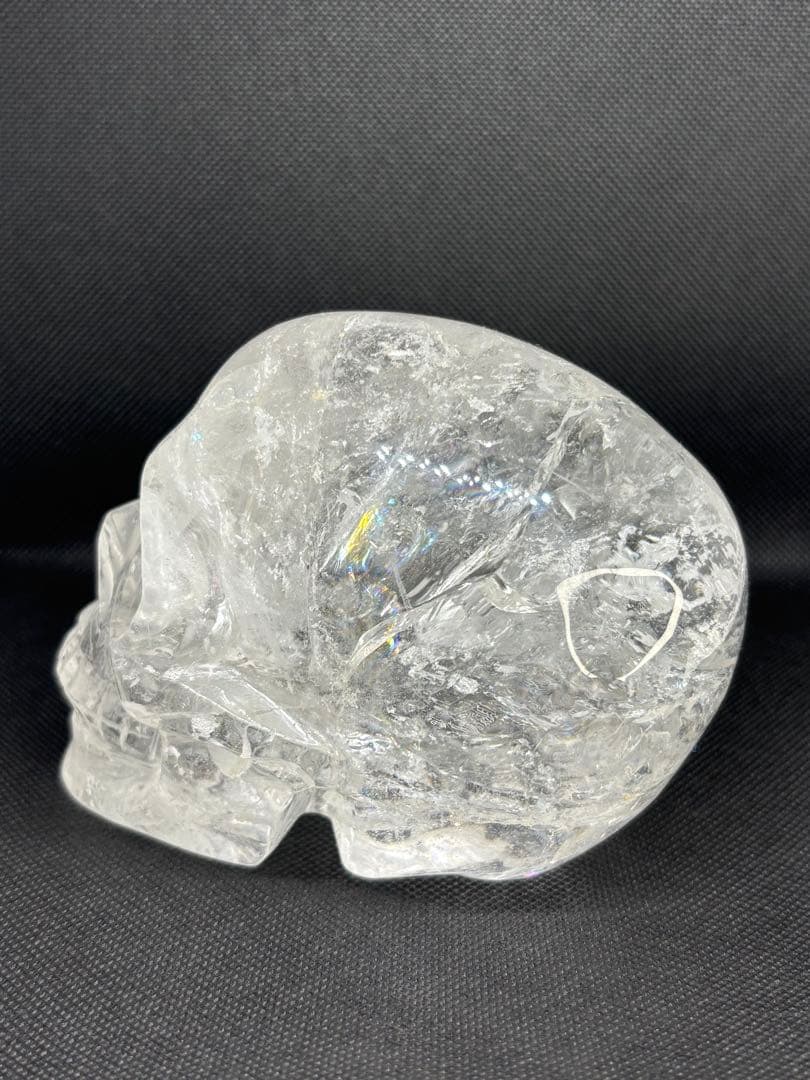高品質✨水晶スカル　虹入り　骸骨　置物