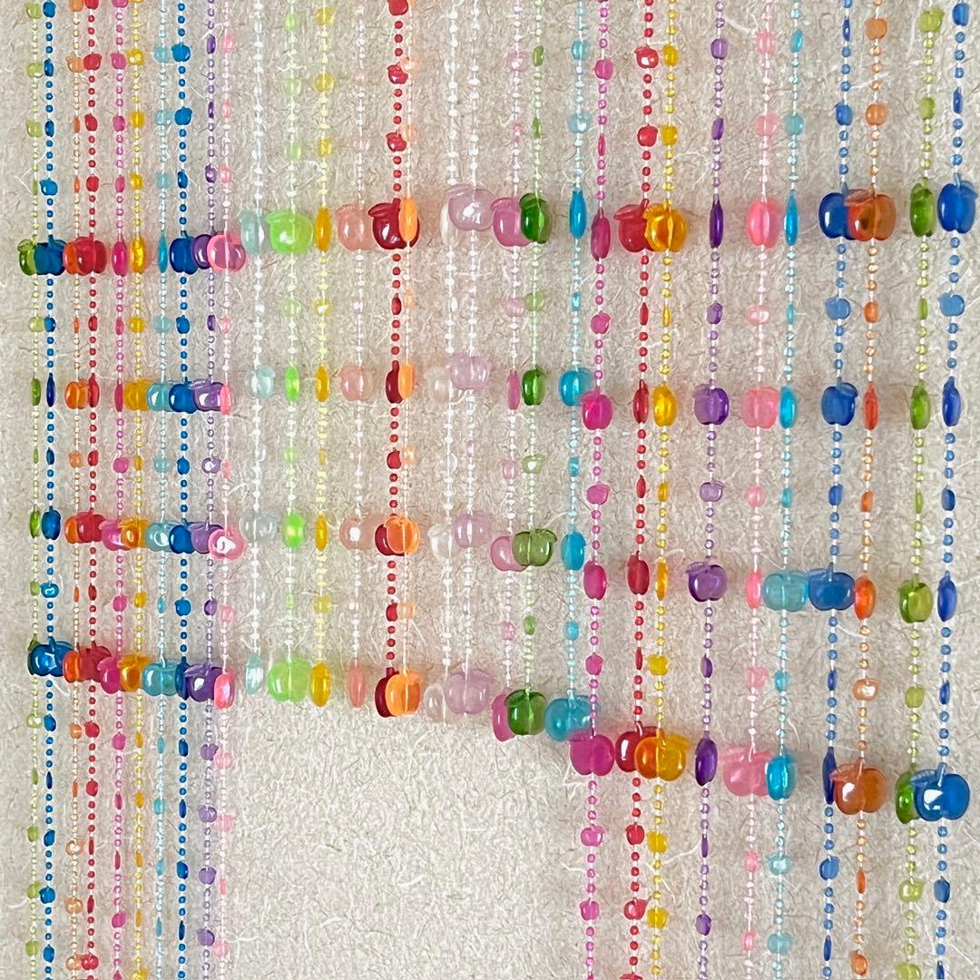 c234 ビーズのれん ビーズカーテン りんご レトロ インテリア ディスプレイ