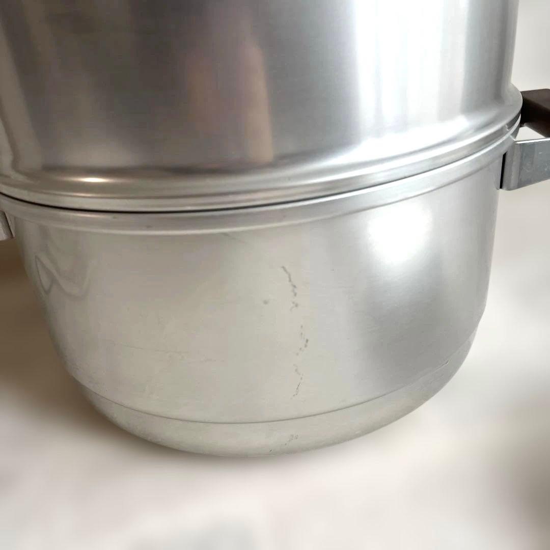 【展示未使用】蒸し鍋　ホクセイ　アルミ ジェットスチーマ　蒸し器 深鍋 28cm