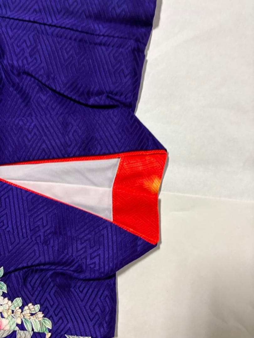 七五三 着物セット 紫色 花柄　7歳　女の子　フルセット