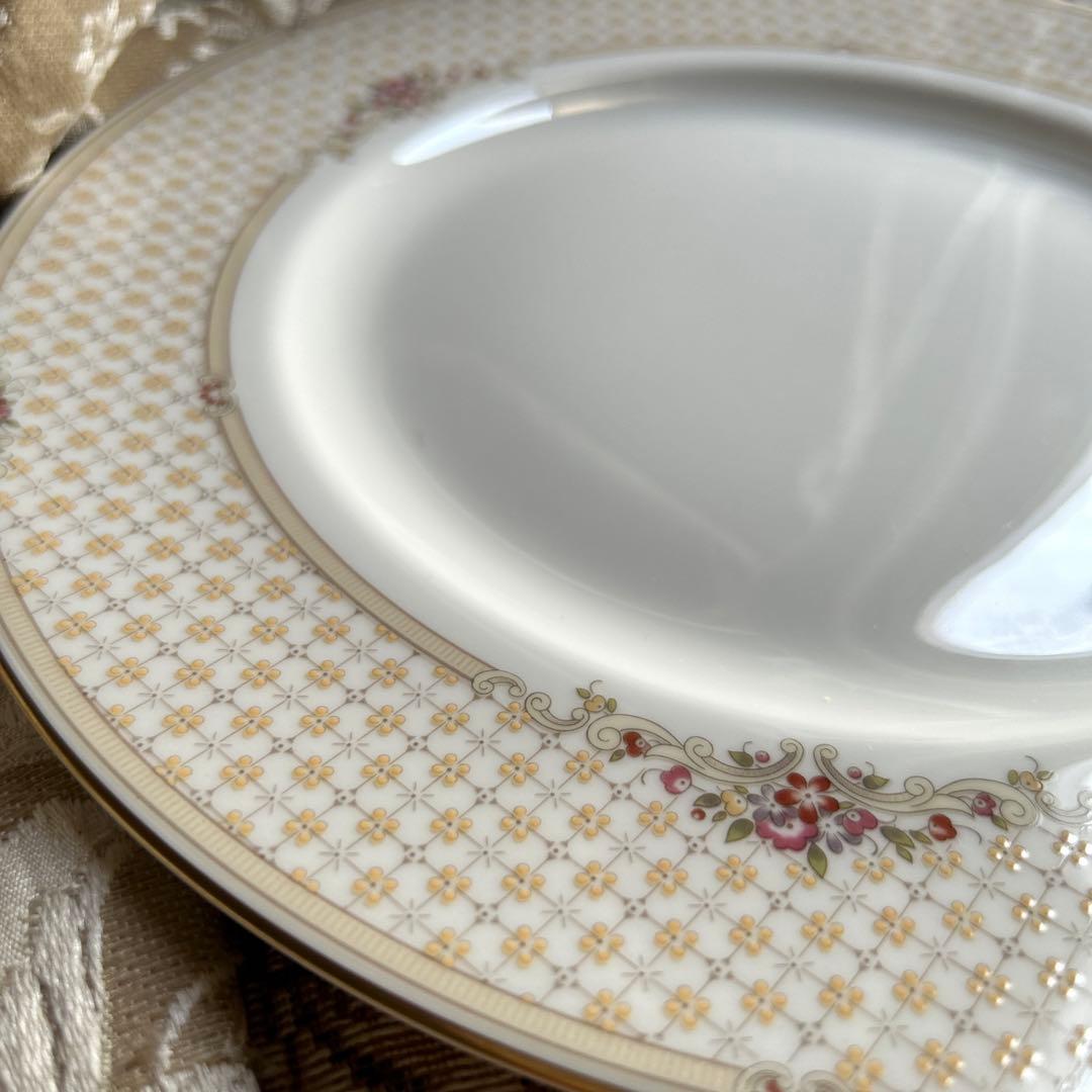 英国製 黒壺  Turnberry 淡い格子模様❁ディナー大皿