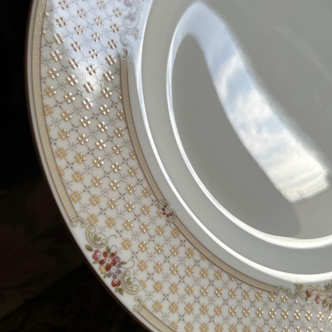 英国製 黒壺  Turnberry 淡い格子模様❁ディナー大皿