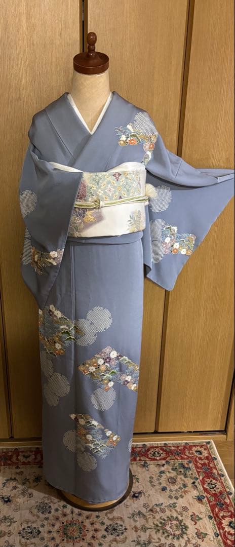 美しい日本の着物【京林】京屋林蔵 友禅と手刺繍　逸品訪問着　4点セット