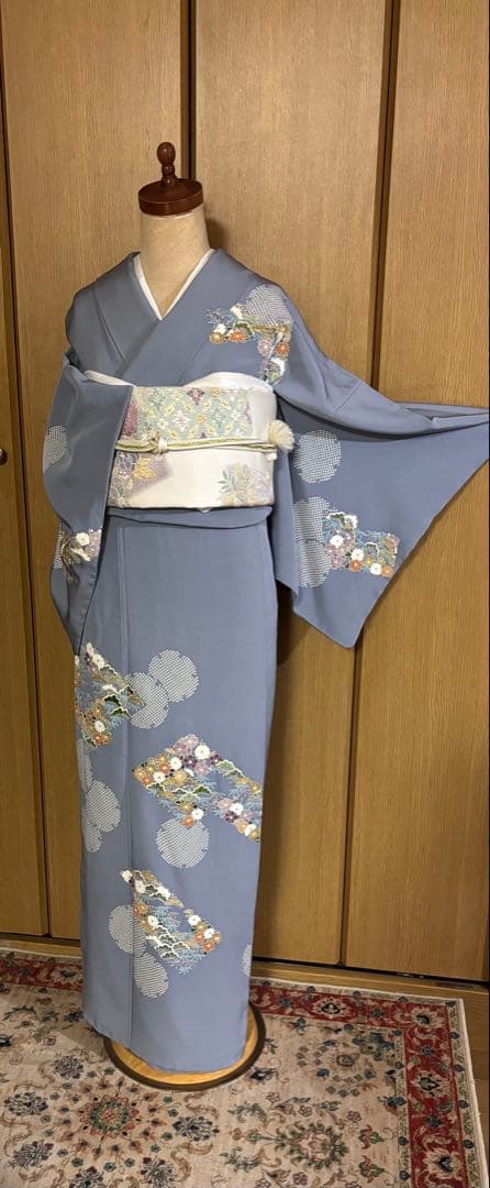 美しい日本の着物【京林】京屋林蔵 友禅と手刺繍　逸品訪問着　4点セット