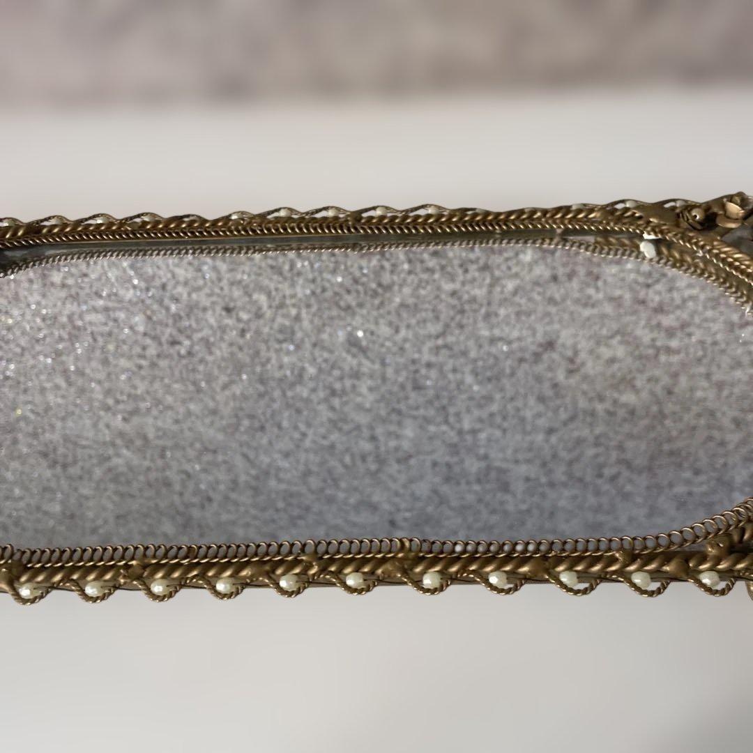 アンティーク装飾ミラー　ミラートレイ　アクセサリートレイ　ヴィクトリア調