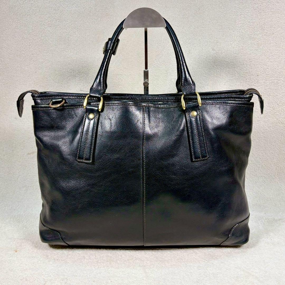 【美品✨】豊岡鞄　本革　ビジネスバッグ　シボ牛革　2way A4収納　ショルダー