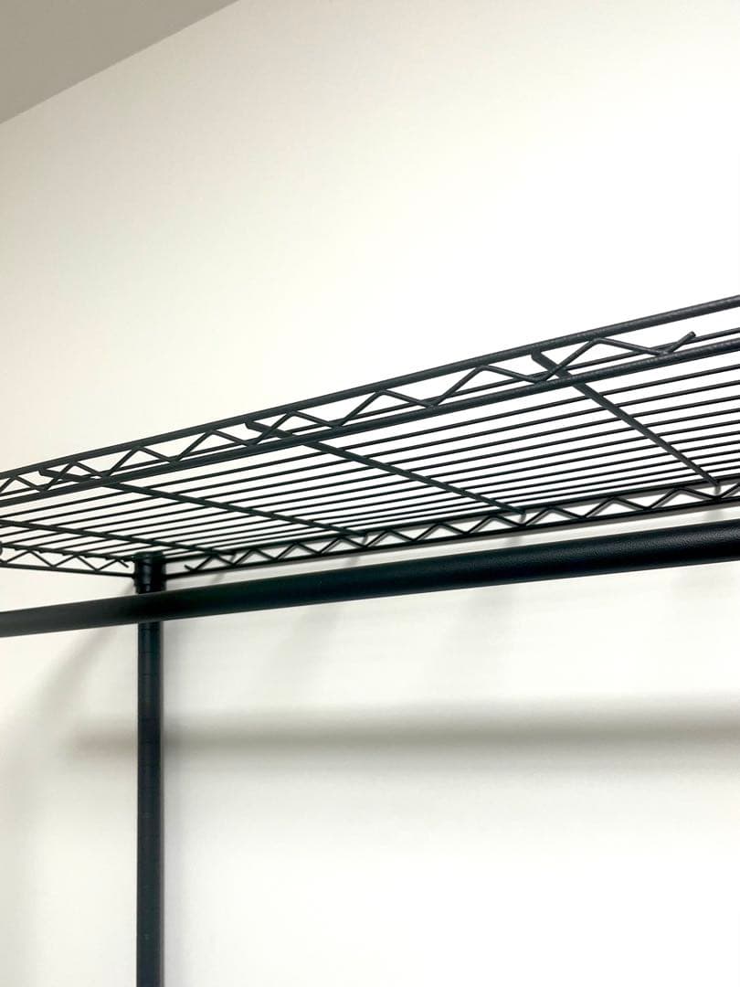 【早急お取引き望む】ルミナスノワールウッドシェルフ付きワードローブ８０W