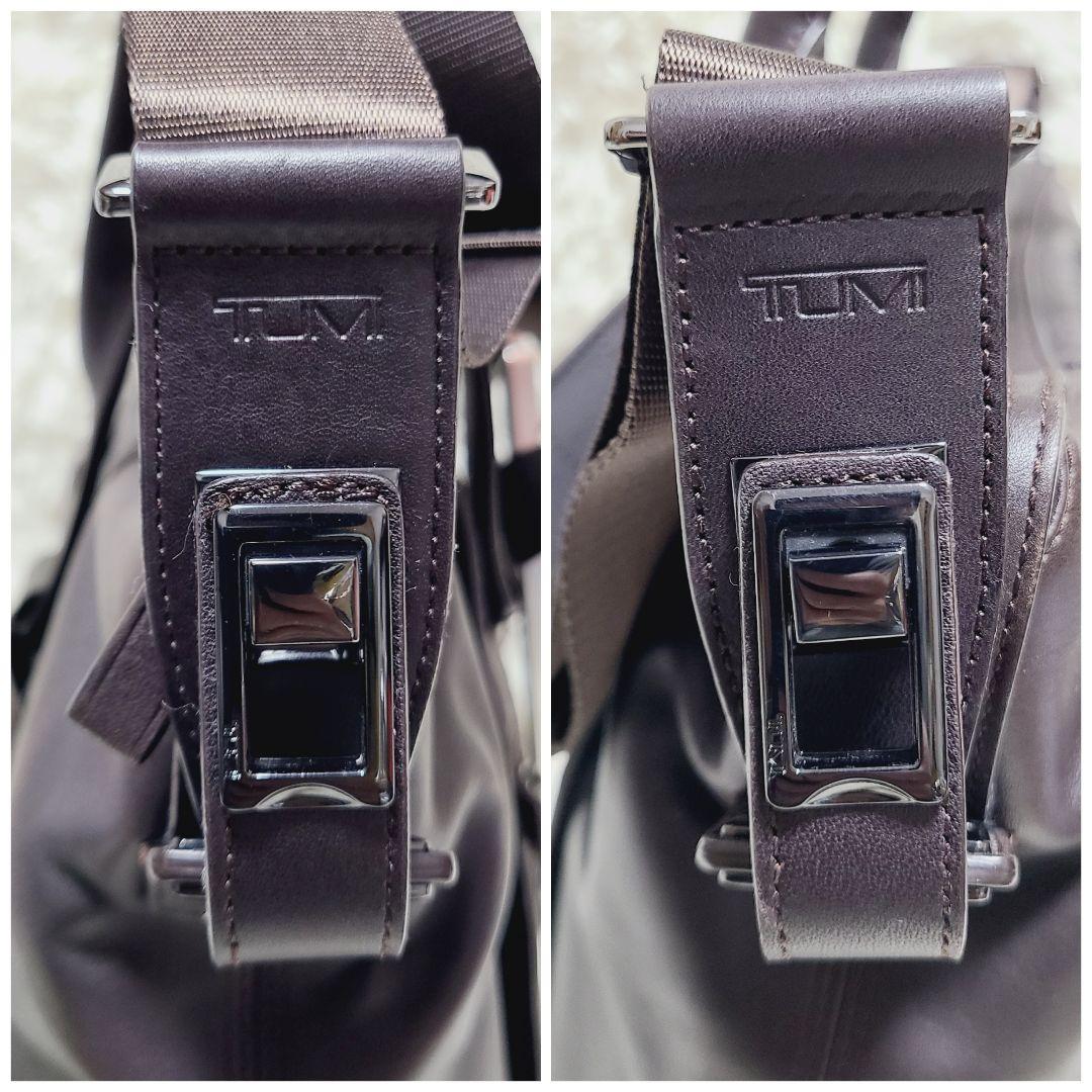 【希少】TUMI　ビジネスバッグ　ロゴ型押し　オールレザー　2WAY　A4収納