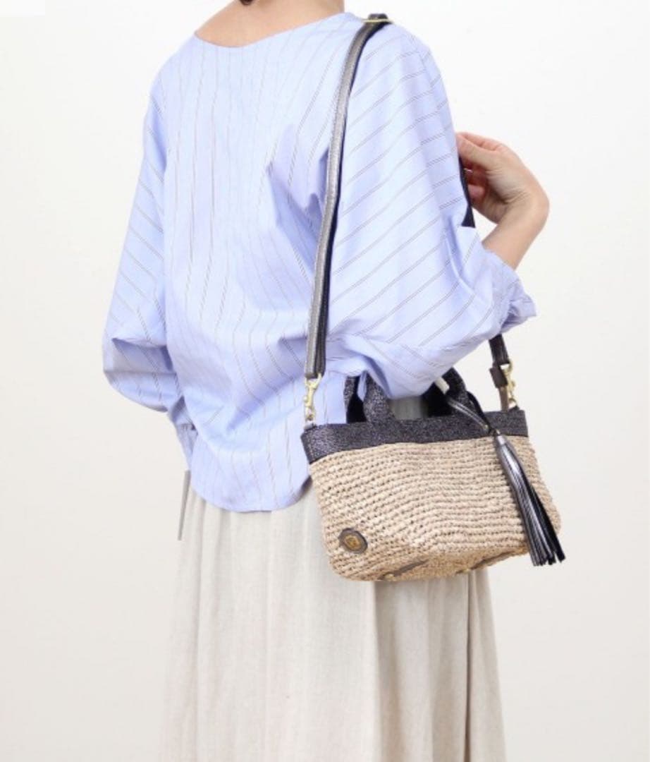 【極美品】VIOLAd'ORO(ヴィオラドーロ) 2WAYミニかごバッグ