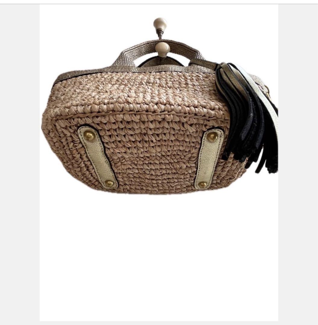 【極美品】VIOLAd'ORO(ヴィオラドーロ) 2WAYミニかごバッグ