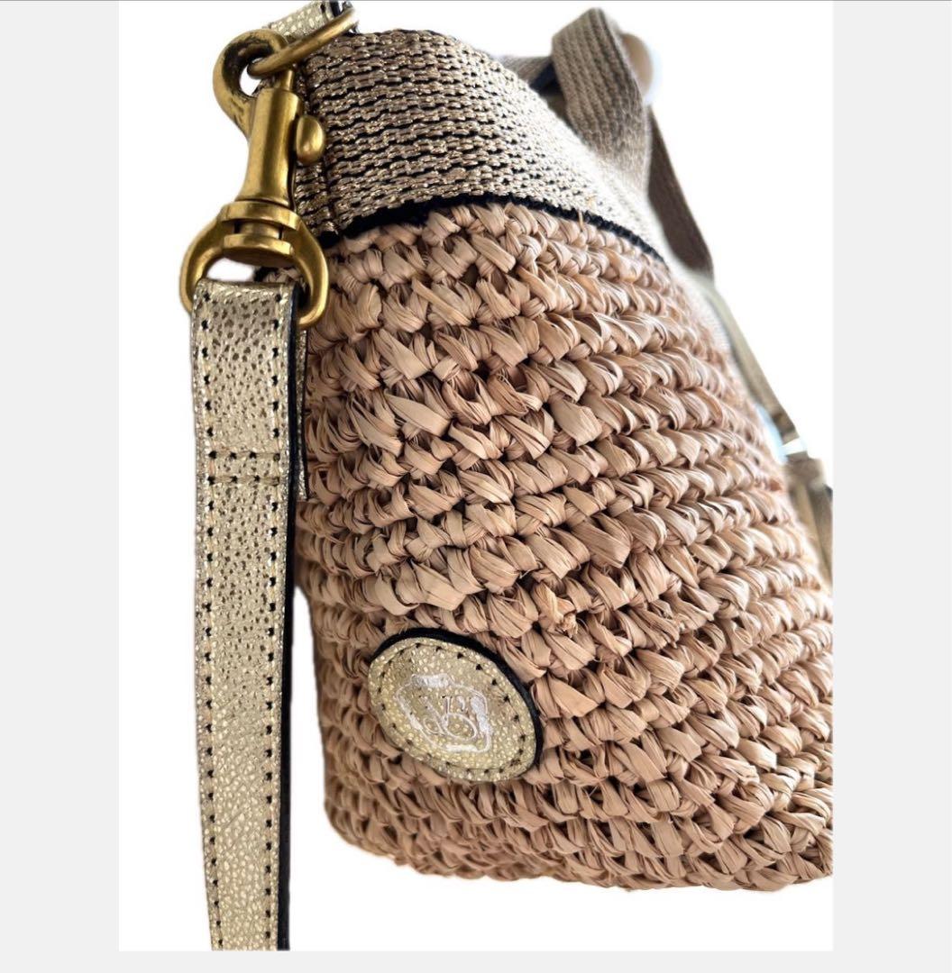 【極美品】VIOLAd'ORO(ヴィオラドーロ) 2WAYミニかごバッグ