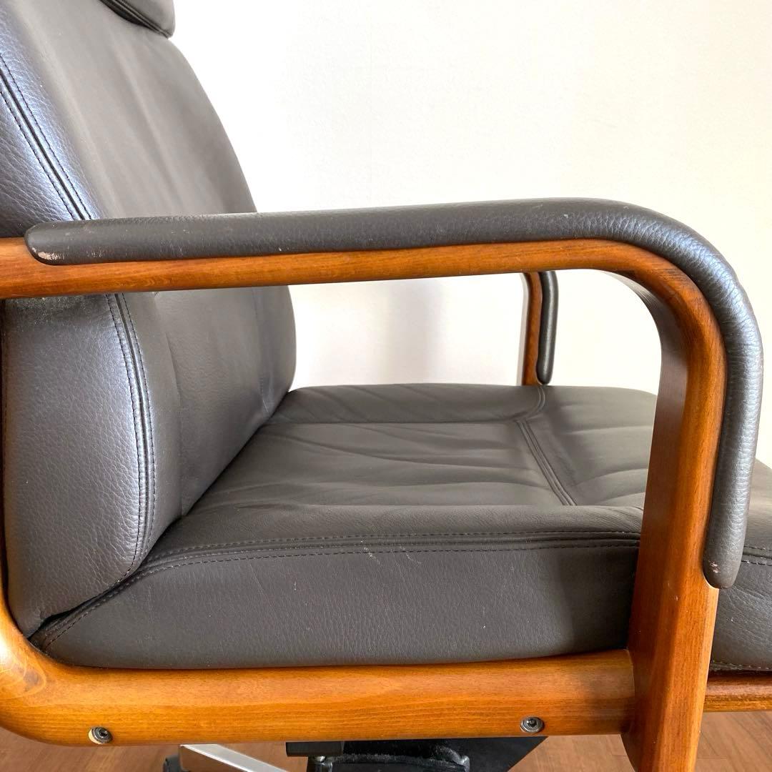 karimoku 本革張りデスクチェアー