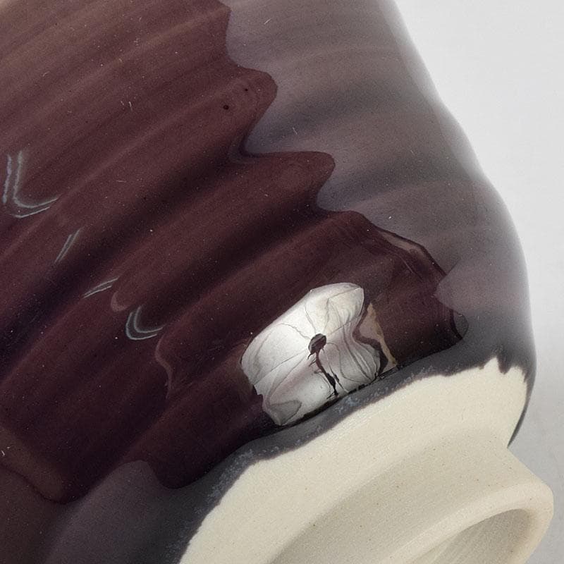 バラ 九谷焼　三代徳田八十吉　徳田正彦作　ぐい呑　共箱　V　9096