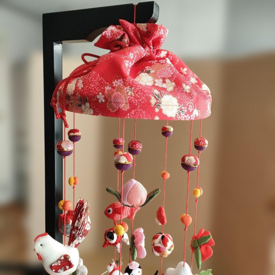 ひな祭り 吊るし飾り(みやび) 　赤　高さ(80cm)