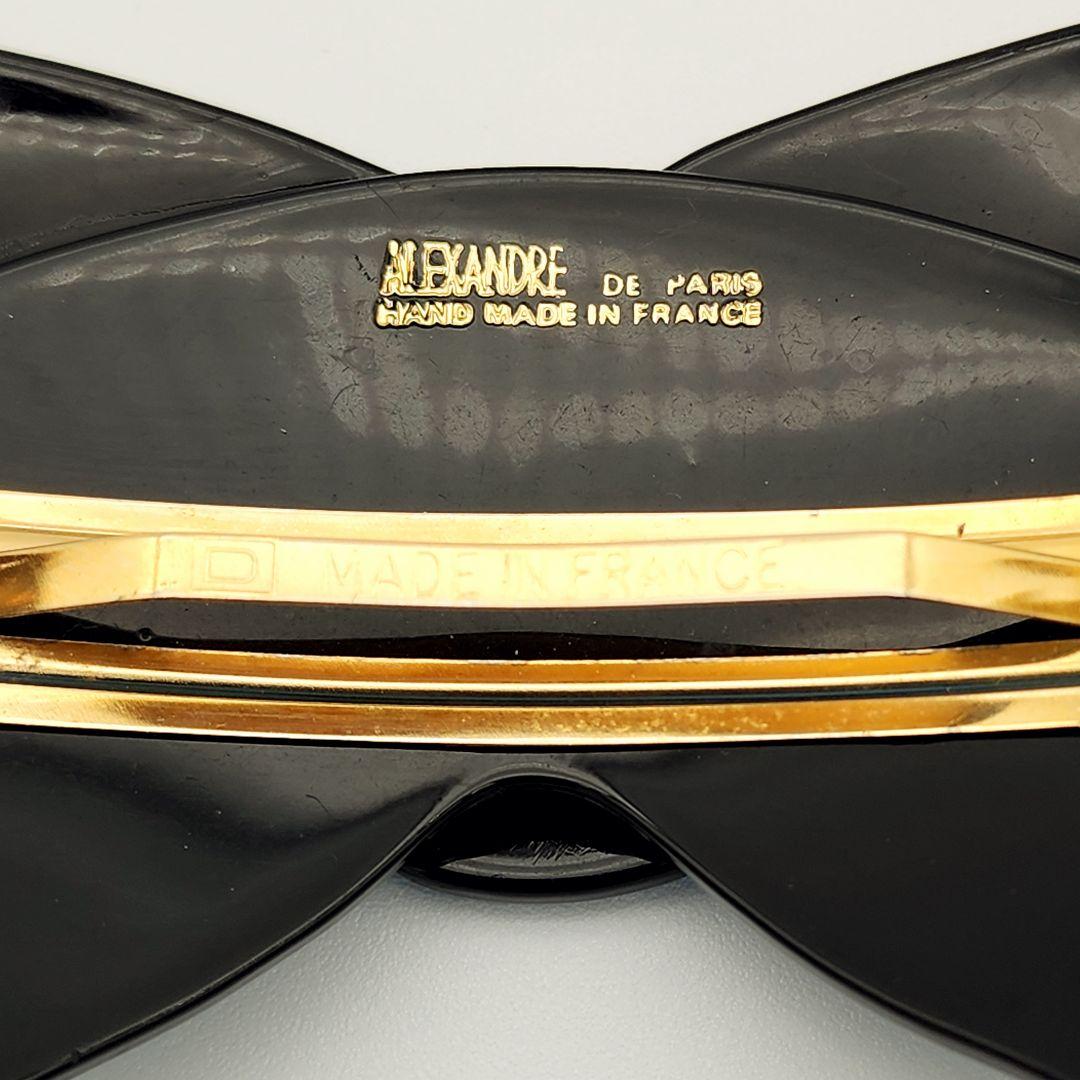 ★ALEXANDRE DE PARIS★ バレッタ リボン ストーン ブラック