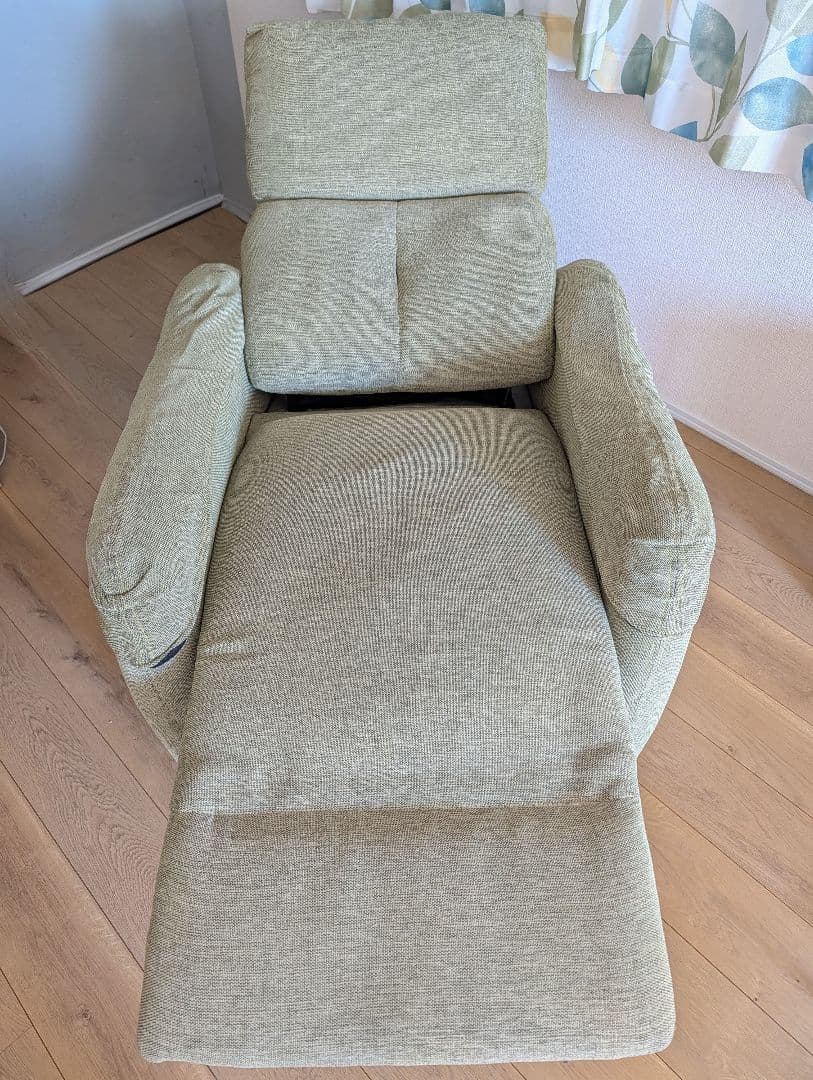 ニトリ　電動リクライニングソファ　グリーン　1人掛け　送料無料