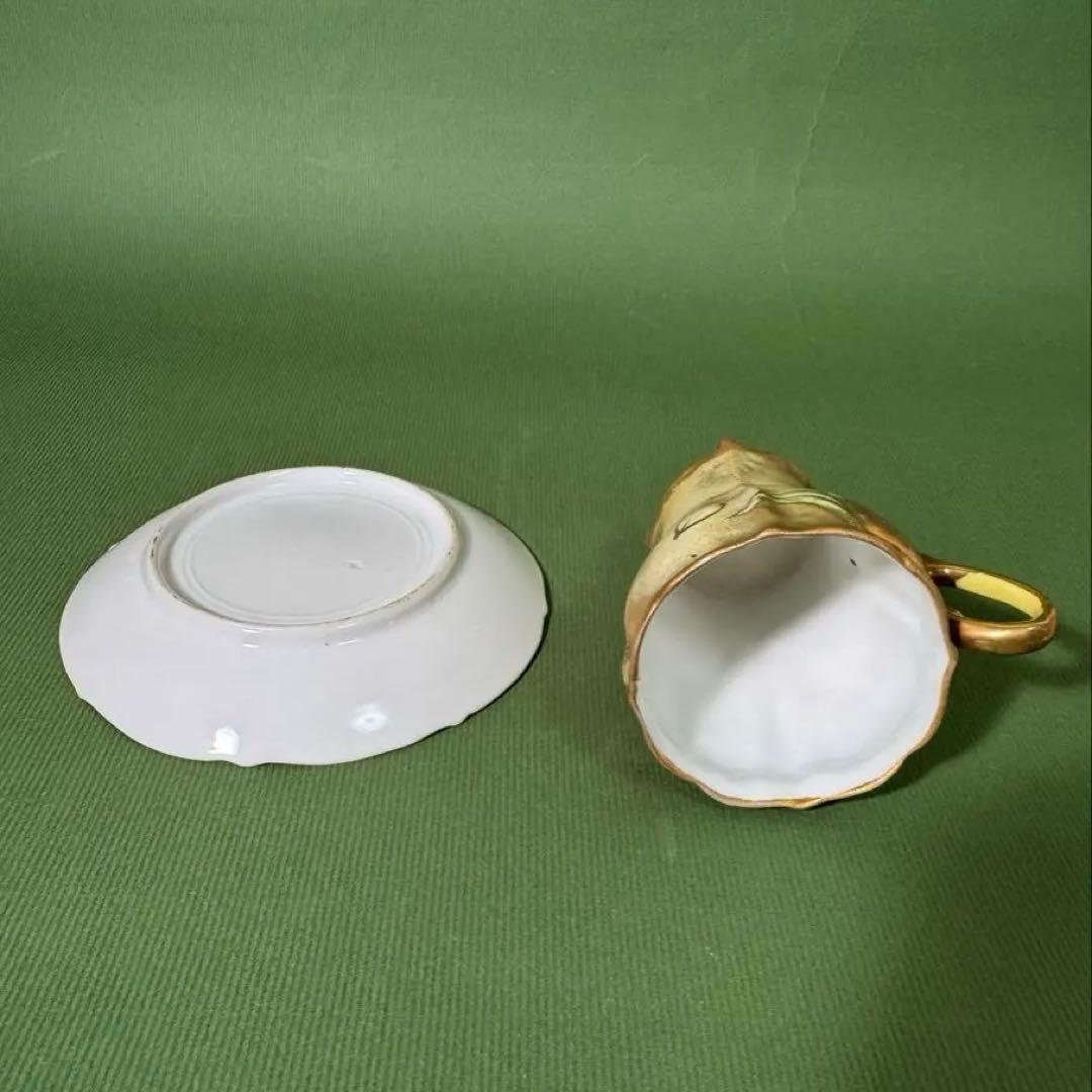 希少 オールドノリタケ ゴールドスプレー技法 モカセット メイプルリーフ