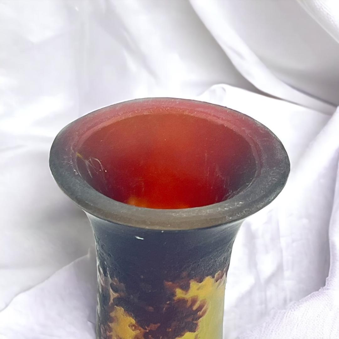 エミールガレ　鶴首型　照明　高さ24cm 被せガラス