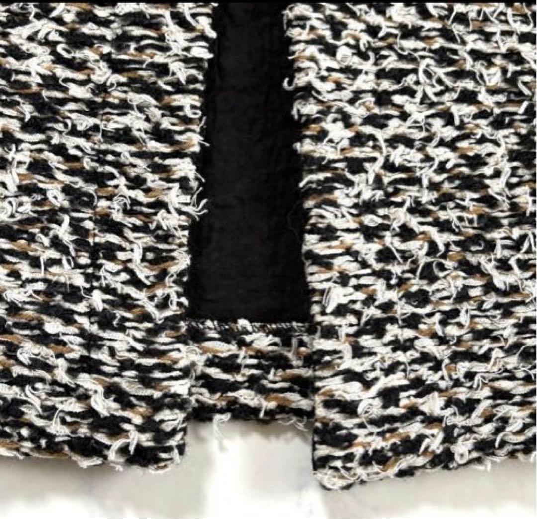 ミラオーウェン ミックスツイードニットカーディガン