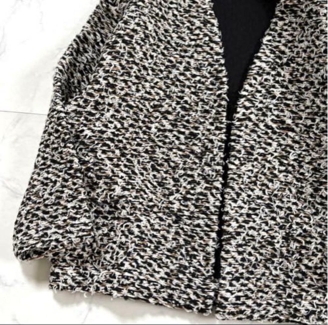 ミラオーウェン ミックスツイードニットカーディガン