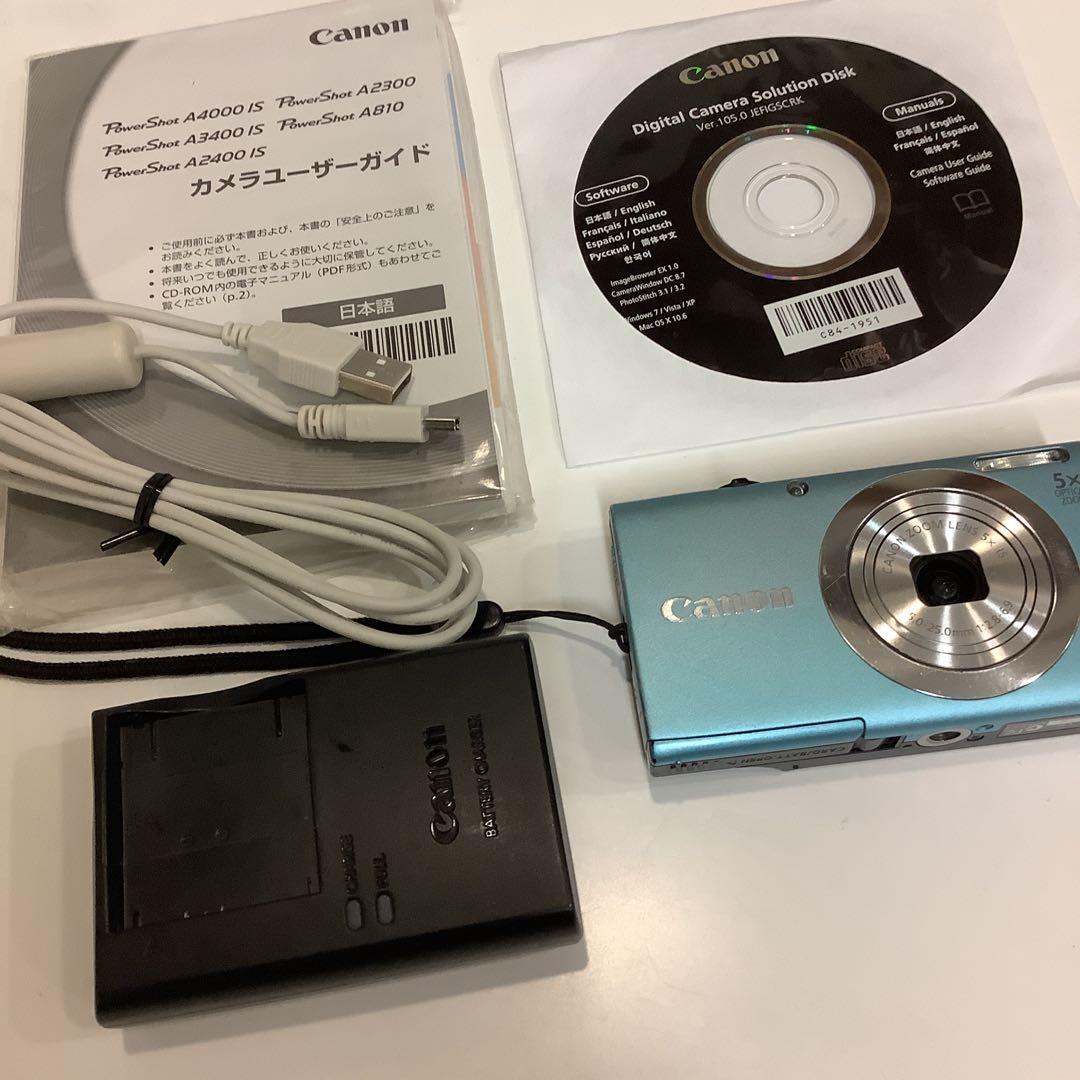 Canon PowerShot A2400 IS ブルーコンパクトデジタルカメラ