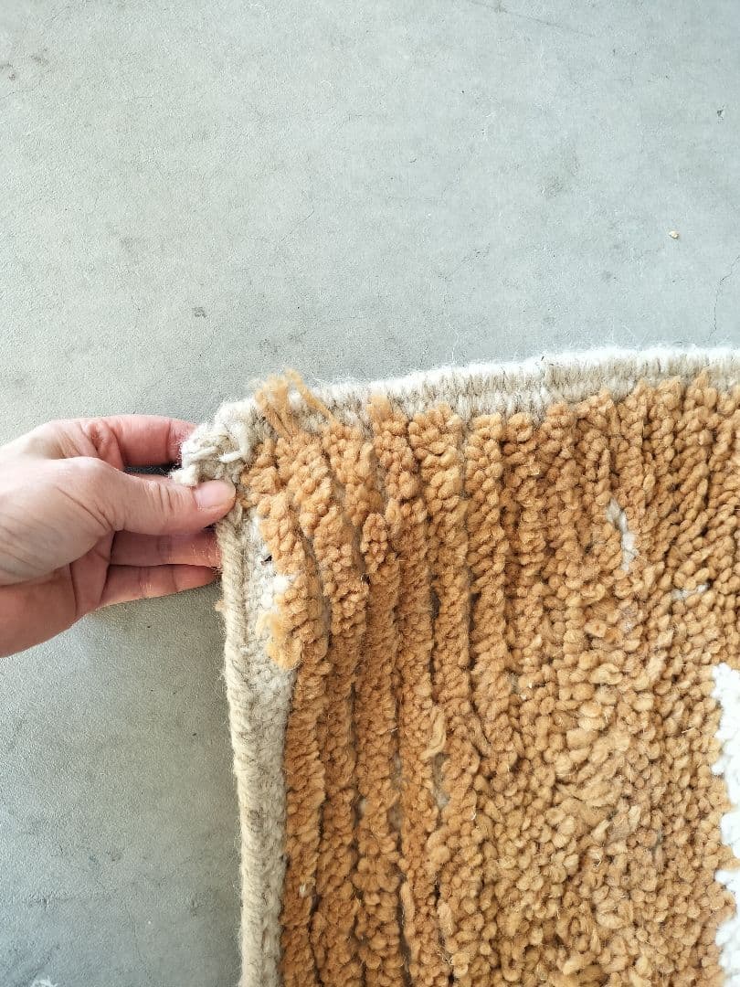 大判/新品/モダンなベニワレンラグ モロッコNo.748