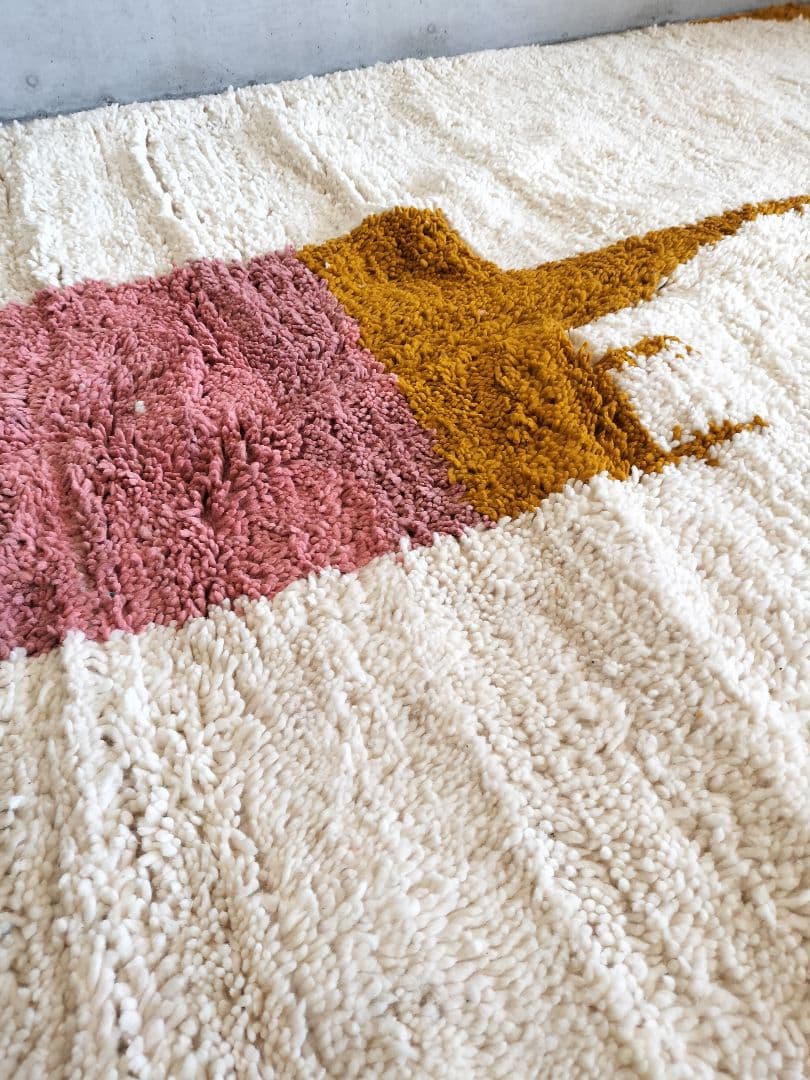 大判/新品/モダンなベニワレンラグ モロッコNo.748