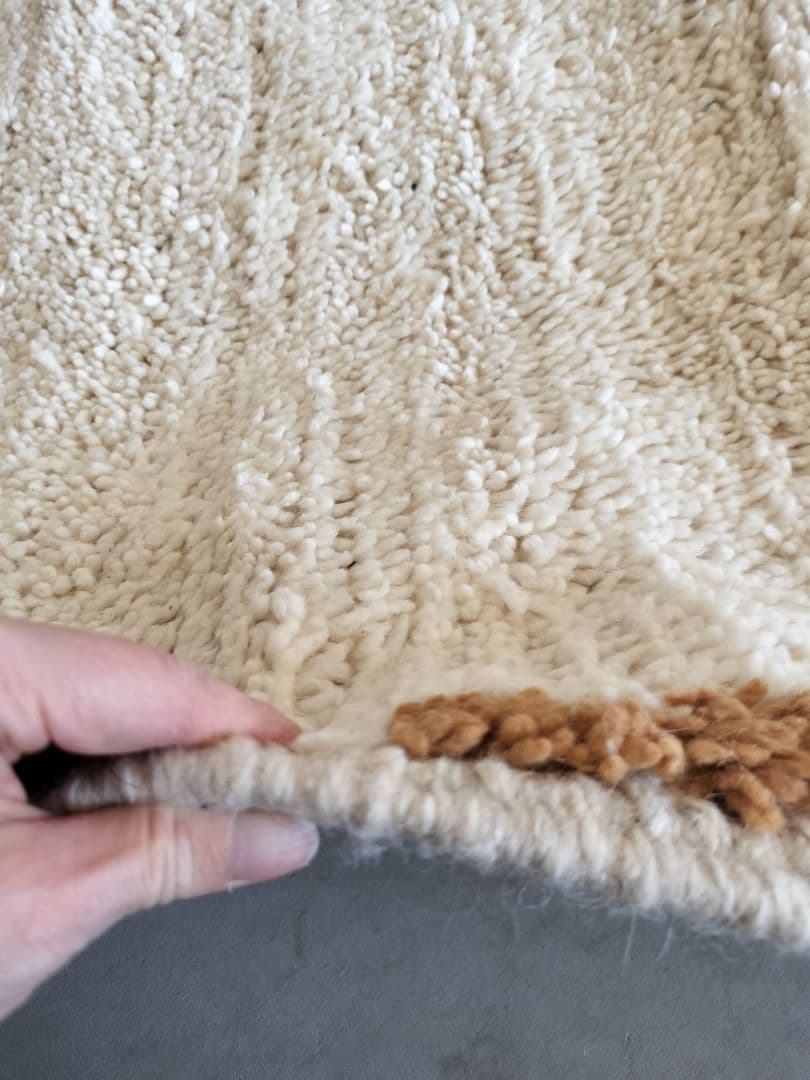 大判/新品/モダンなベニワレンラグ モロッコNo.748